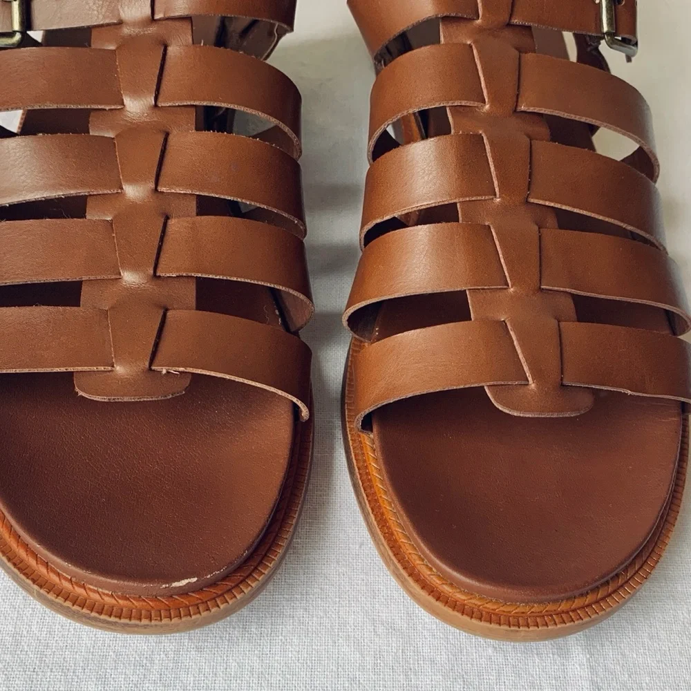 Time and Tru Vegan Leather Fishermancore Women’s Brown Gladiator Sandals 10 - Picture 8 of 9